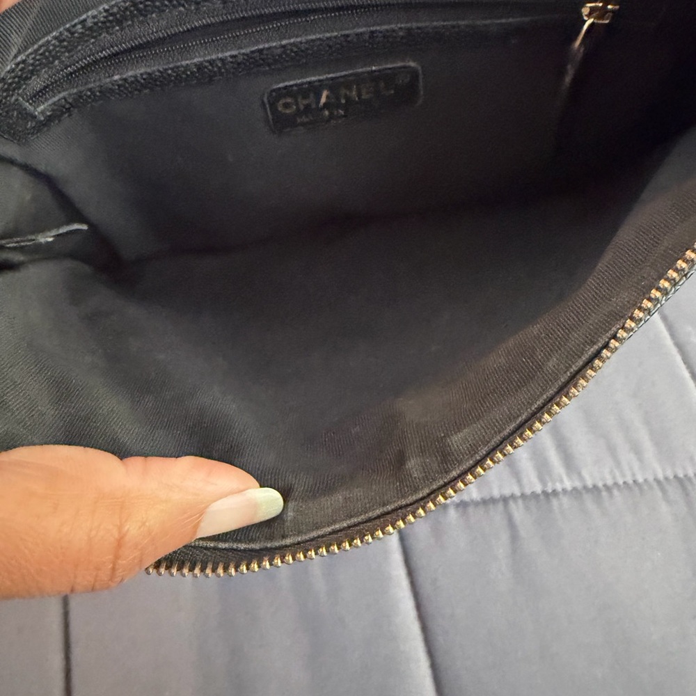 Fashion Magazine Black Quilted Wristlet Clutch with Gold Hardware - Picture 8 of 10